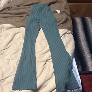 Aerie Ribbed Flare Pants - Teal